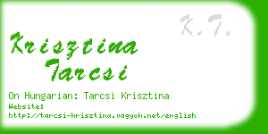 krisztina tarcsi business card